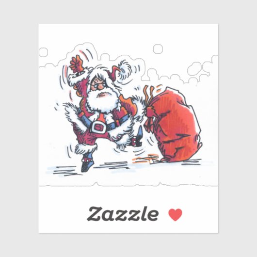 Angry Santa contour sticker (Vel)