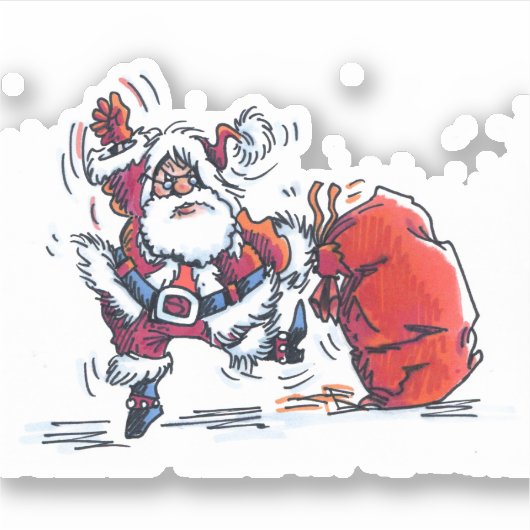 Angry Santa contour sticker (Voorkant)