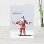 Angry Santa Funny Anime Ondeugend Lijst Kerstmis Kaart (Voorkant)