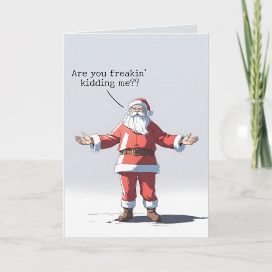 Angry Santa Funny Anime Ondeugend Lijst Kerstmis Kaart (Voorkant)