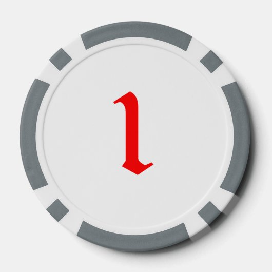 Angry Santa grey 1 gestreepte poker chip (Achterkant)