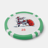 Angry Santa groen 25 gestreepte poker chip (Enkel)
