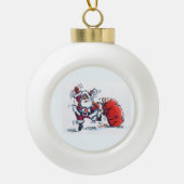 Angry Santa Kerstball Keramische Bal Ornament (Voorkant)