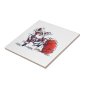 Angry Santa kleine keramische tegel Tegeltje (Zijkant)