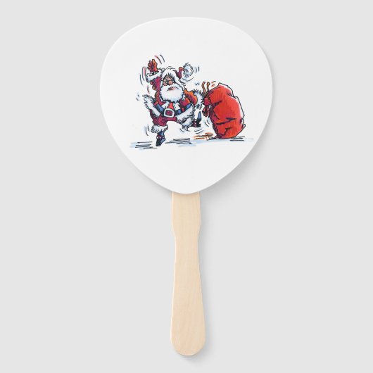 Angry Santa paddle hand fans Handwaaier (Voorkant)