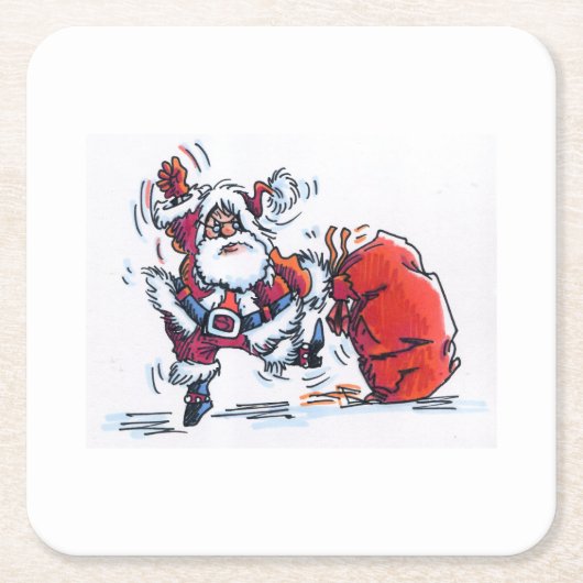 Angry Santa papier onderzetters (Voorkant)