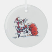Angry Santa round glass ornament (Voorkant)