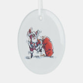 Angry Santa round glass ornament (Voorkant links)