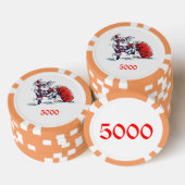 Angry Santa sinaasappel 5000 gestreepte poker chip (Opstapeling)