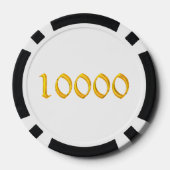 Angry Santa zwart goud 10000 gestreepte poker chip (Achterkant)