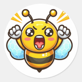 Angry Schattige Bee Ronde Sticker