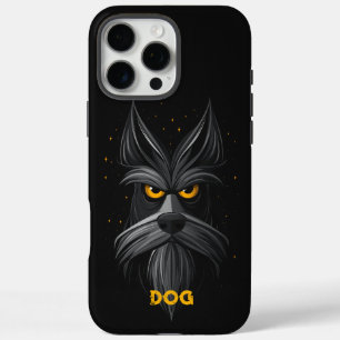 Angry Schnauzer Dog Black iPhone 16 Pro Max Hoesje