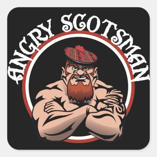 Angry Scotsman 2015 Vierkante Sticker (Voorkant)