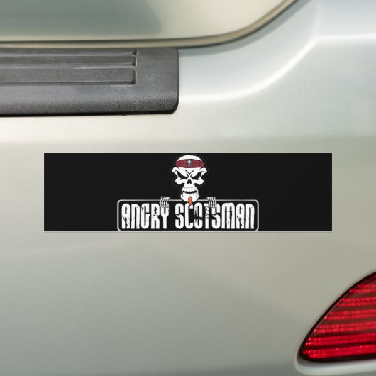 Angry-Scotsman Skull Bumpersticker (Op auto)