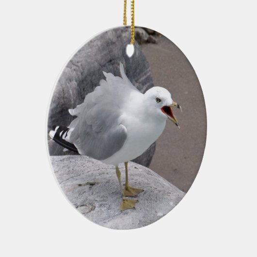 Angry Seagull Keramisch Ornament (Rechts)