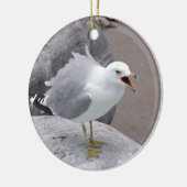 Angry Seagull Keramisch Ornament (Links)
