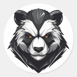 Angry Serious Panda opvallend Ronde Sticker