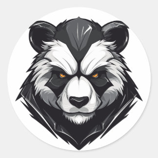 Angry Serious Panda opvallend Ronde Sticker