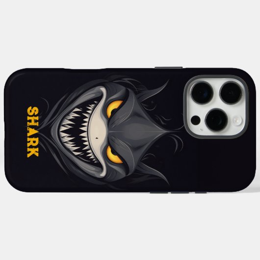 Angry Shark Black Case-Mate iPhone Case (Achterkant (horizontaal))