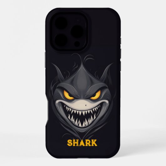 Angry Shark Black iPhone Hoesje (Achterkant)