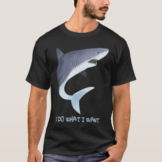 Angry Shark ik doe wat ik wil T-shirt (Voorkant)