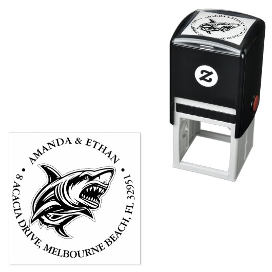 Angry Shark Theme Zelfinktende Stempel (In situ)