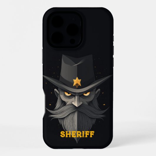 Angry Sheriff Black iPhone Hoesje (Achterkant)