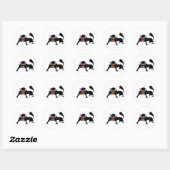 Angry Sissing Black Cat Cartoon Ronde Sticker (Vel)