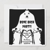 Angry Skeleton Bone Bash Party Halloween Uitnodige Feestdagenkaart (Achterkant)