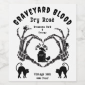 Angry Skeleton Halloween Party Wijnlabel Wijn Etiket (Enkel label)