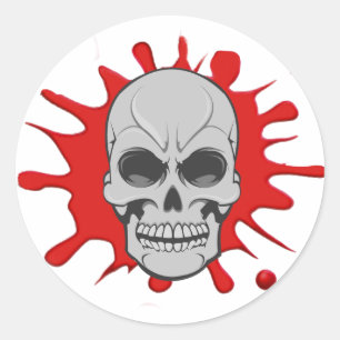 Angry Skull & Blood Splat: Aangepaste Sticker