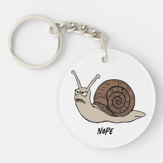 Angry Snail Drawing Sarcastic Phrase Bag Charm Sleutelhanger (Voorkant)