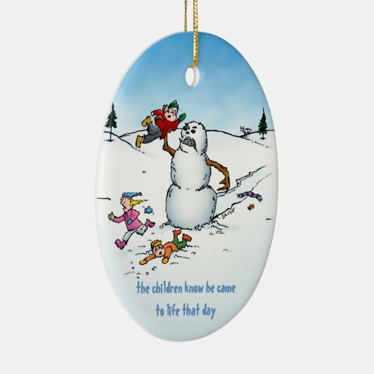 Angry Snowman Funny Holiday Ornament (Rechts)