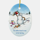 Angry Snowman Funny Holiday Ornament (Voorkant)