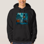Angry Snowman Halloween Hoodie with Pumpkins (Voorkant)