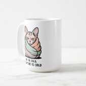 Angry Sphynx Cat Cold Humor Cartoon Art Koffiemok (Voorkant links)