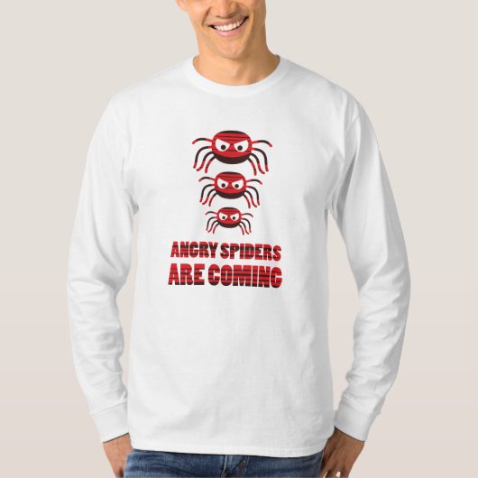 Angry spinnen komen op T-Shirt Hoodie (Voorkant)