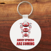 Angry spinnen komen op T-Shirt Sleutelhanger (Voorkant)