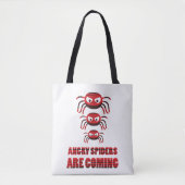 Angry spinnen komen op T-Shirt Tote Bag (Voorkant)