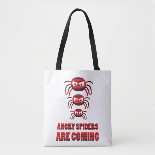Angry spinnen komen op T-Shirt Tote Bag (Voorkant)