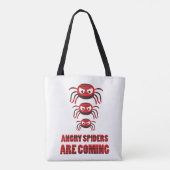 Angry spinnen komen op T-Shirt Tote Bag (Achterkant)