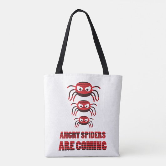 Angry spinnen komen op T-Shirt Tote Bag (Achterkant)