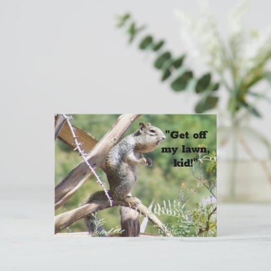 Angry Squirrel Briefkaart (Staand voorkant)