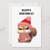 Angry Squirrel gebundeld met pet, grappige verjaar Feestdagenkaart (Voorkant)