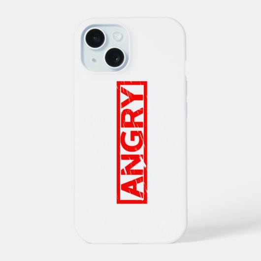 Angry Stamp iPhone 15 Case (Achterkant)