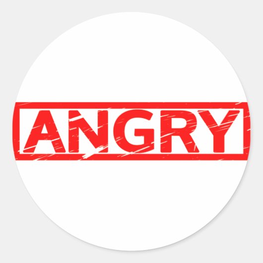 Angry Stamp Ronde Sticker (Voorkant)