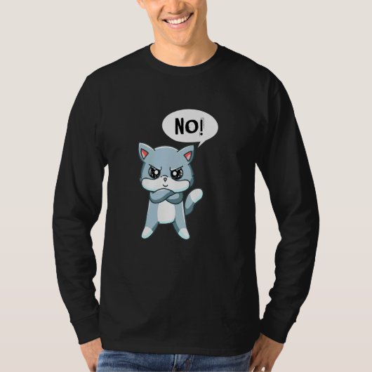 Angry Statement Cat T-shirt (Voorkant)