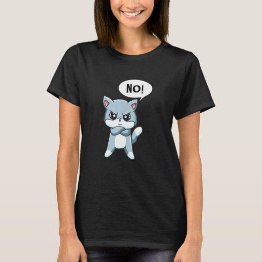 Angry Statement Cat T-shirt (Voorkant)