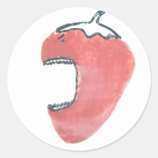 Angry Strawberry Ronde Sticker