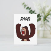 Angry Stressed Brown Beer Grappige gefrustreerde C Briefkaart (Staand voorkant)